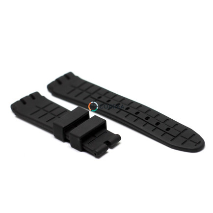 Каучуковый ремешок для часов Swatch Irony The Chrono черный RKS-001 - 10